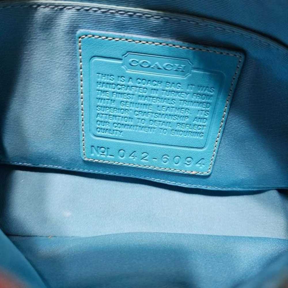 2004 monochrome teal y2k coach demi shoulder bag - image 4