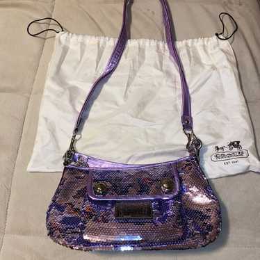 2024 Coach Poppy Occasion Sequin Plum Bag