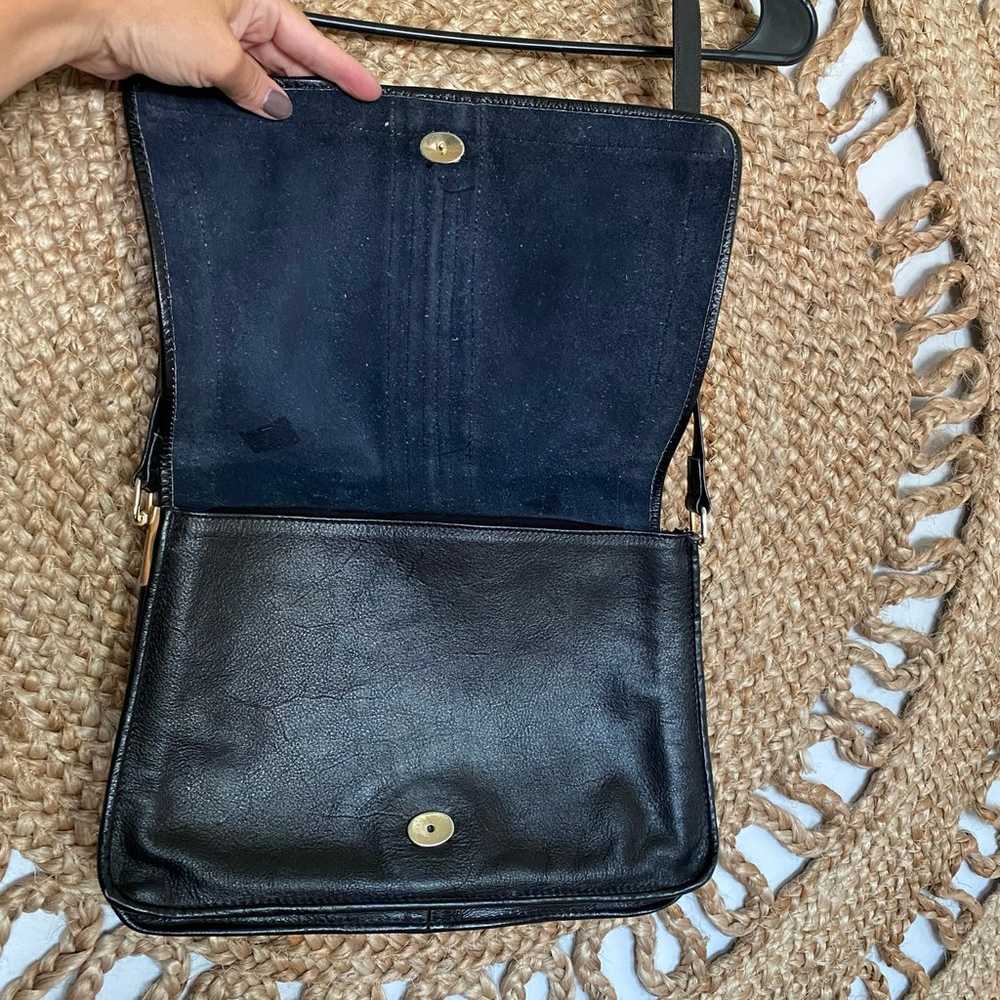 Vintage 1970s black leather purse/handbag - image 8