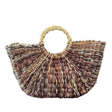 A. Giannetti Corn Husk Straw Handbag