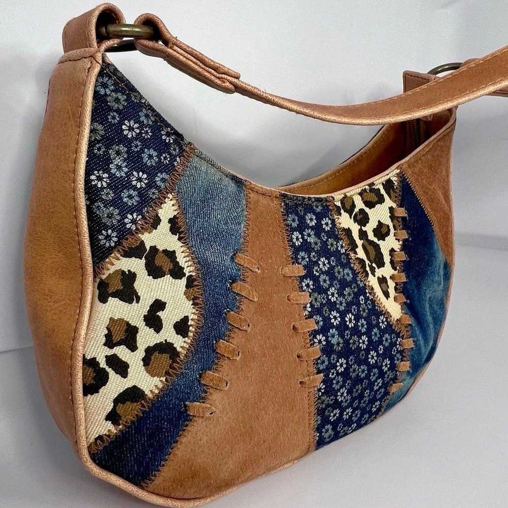 Joe Boxer VINTAGE Blue/Brown Handbag Purse GUC - image 2