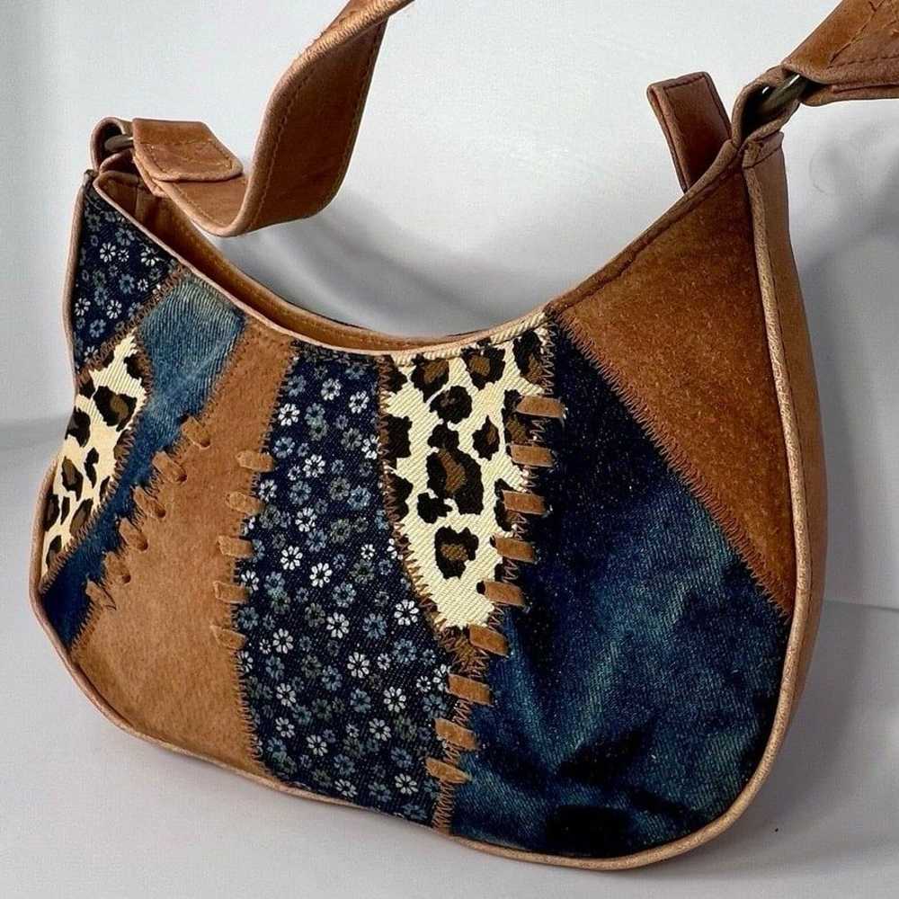 Joe Boxer VINTAGE Blue/Brown Handbag Purse GUC - image 3