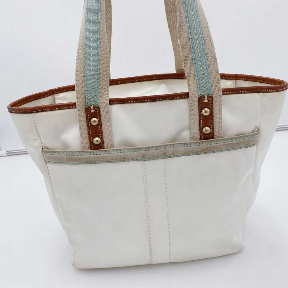 COACH Coach Handbag Mini Tote Bag White Nylon Lea… - image 2