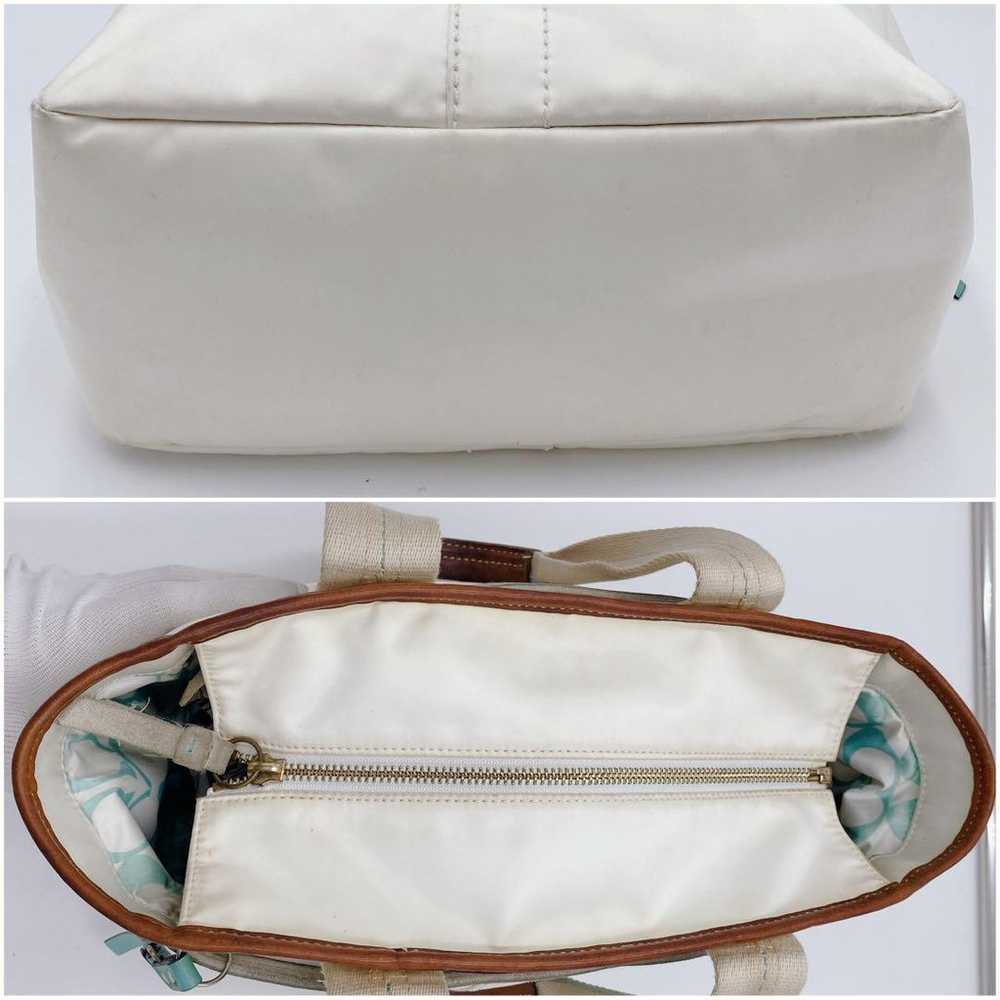 COACH Coach Handbag Mini Tote Bag White Nylon Lea… - image 4