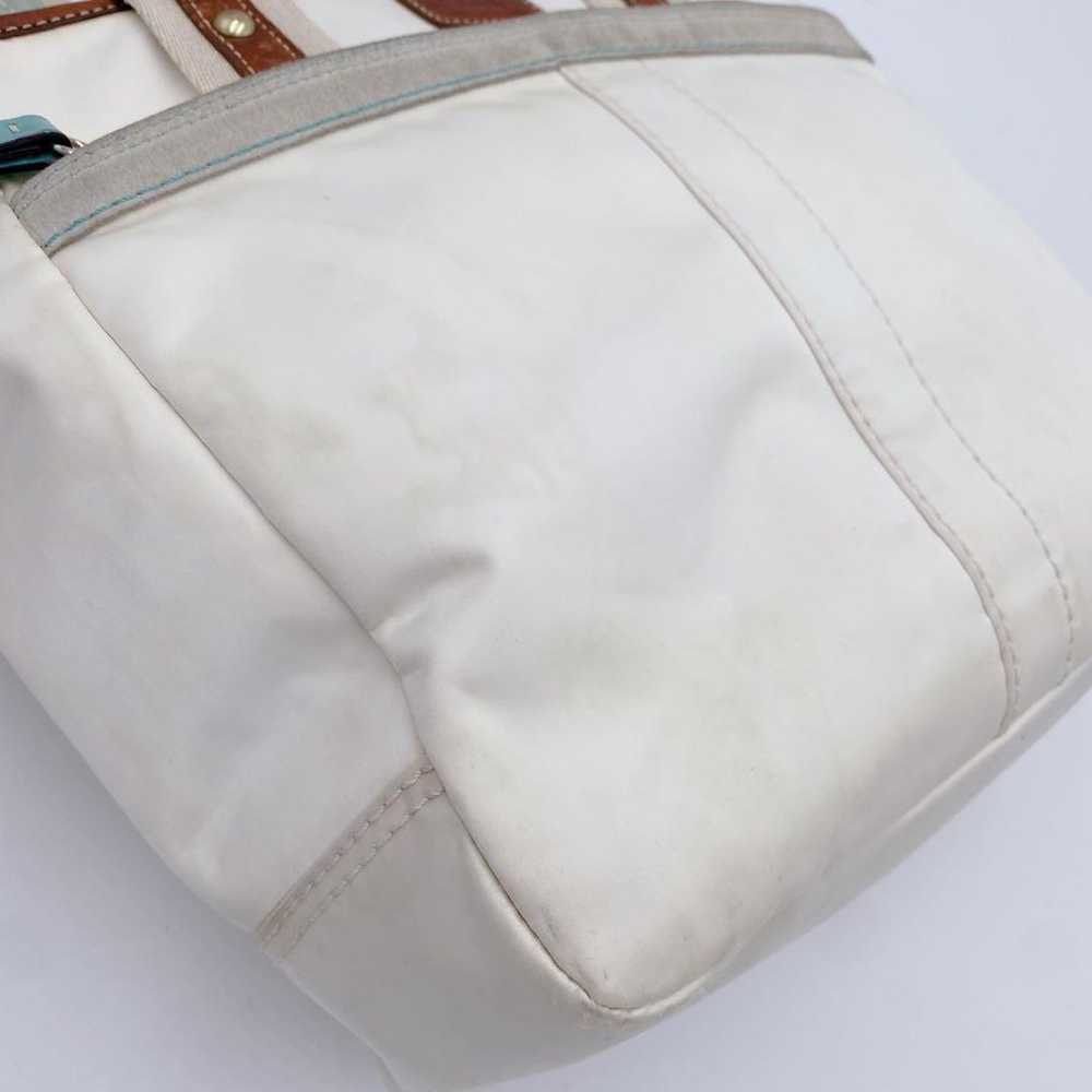 COACH Coach Handbag Mini Tote Bag White Nylon Lea… - image 8