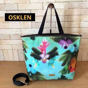 Osklen cream and black botanical offers photographic print mini dress