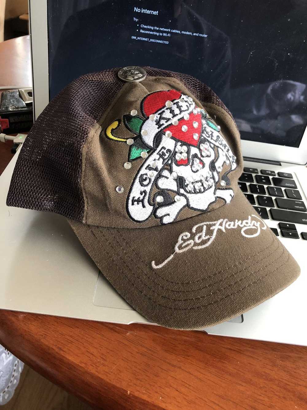 Ed Hardy × Hat × Streetwear Y2k skull vintage Ed … - image 1