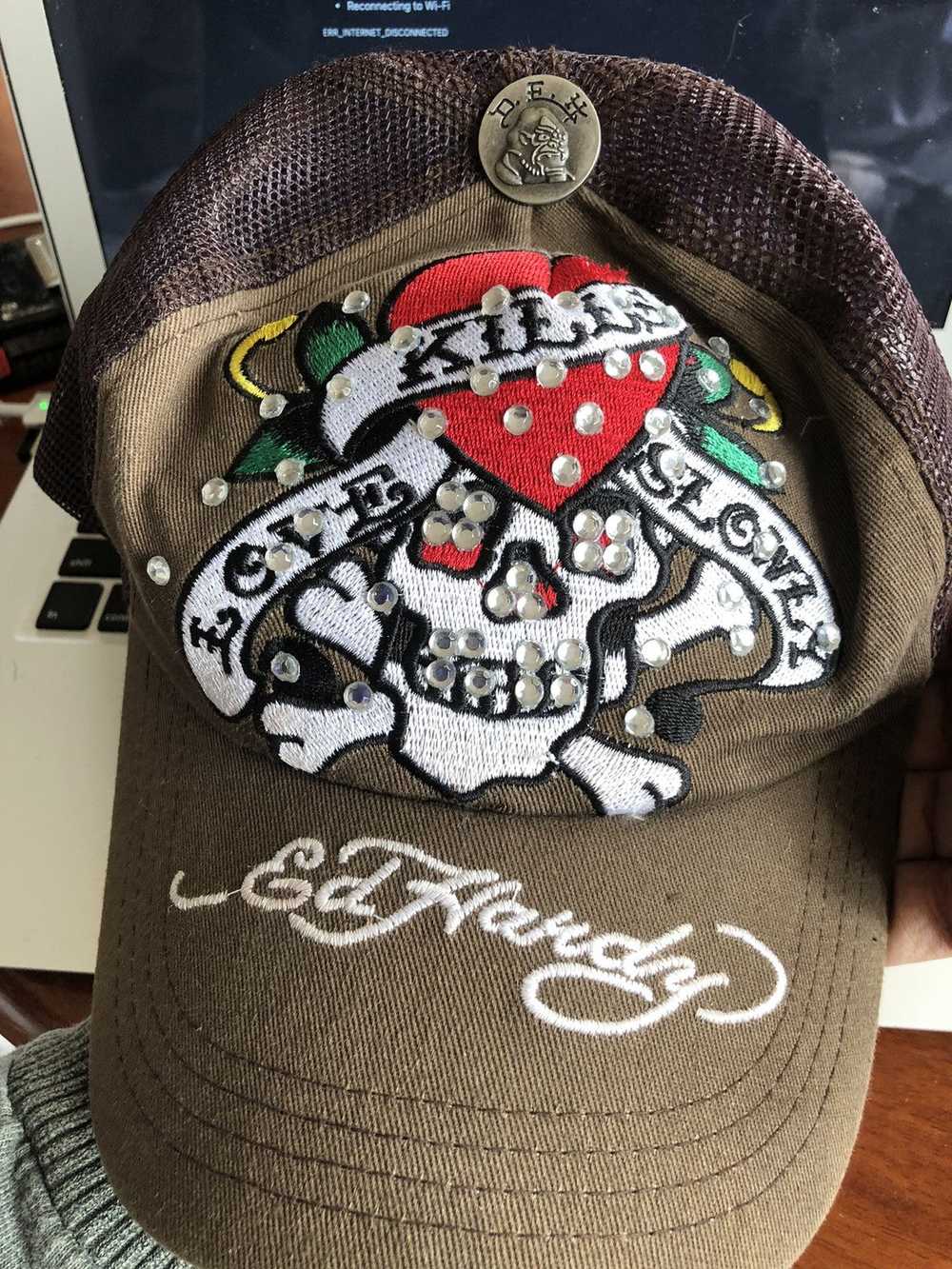 Ed Hardy × Hat × Streetwear Y2k skull vintage Ed … - image 6