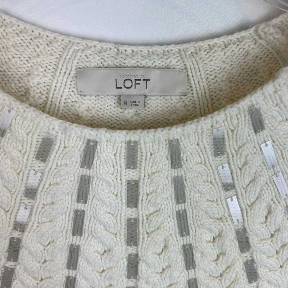 Loft Ivory and Soft Cream Cotton Blend Sequin Emb… - image 3