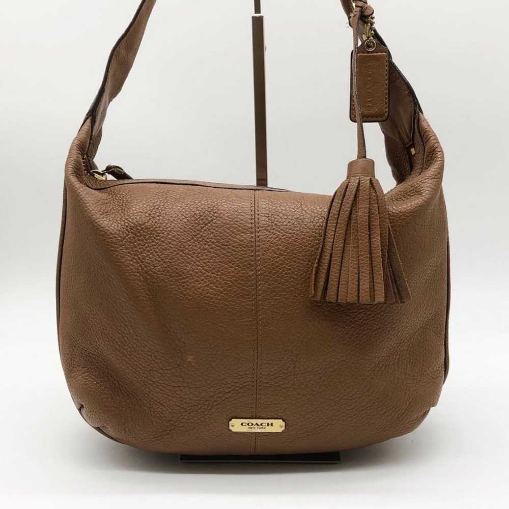 Coach one-shoulder leather bag with tassel - image 2