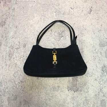 Y2K archive suede leather handbag