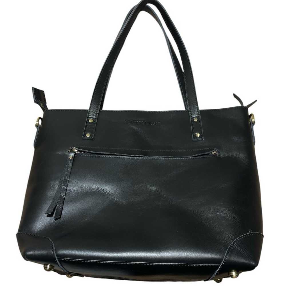 MONTANA HUDSON EVA LEATHER ZIP TOTE BLACK - image 2