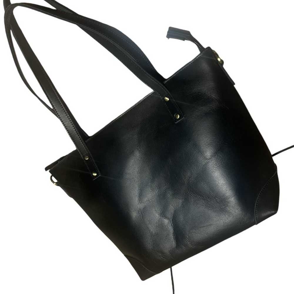 MONTANA HUDSON EVA LEATHER ZIP TOTE BLACK - image 7