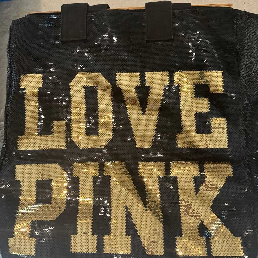 Love Pink Victorias Secret Sequin Bling Tote Bag … - image 1