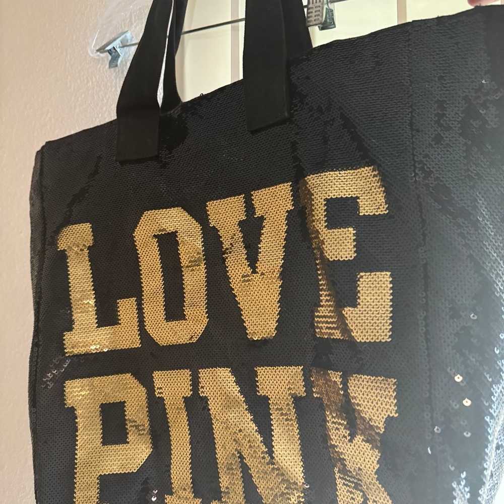 Love Pink Victorias Secret Sequin Bling Tote Bag … - image 2