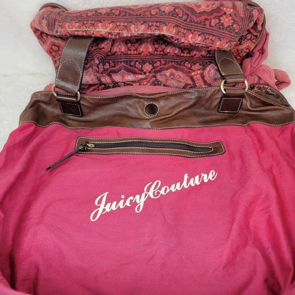 Juicy Couture 2009 Persian Red Leather Trim Tote … - image 11