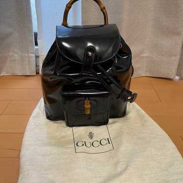 GUCCI Mini Backpack with Bamboo Handle Black Ename