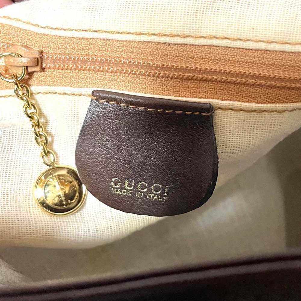 【Excellent condition】GUCCI Bamboo 2way Handbag Le… - image 10