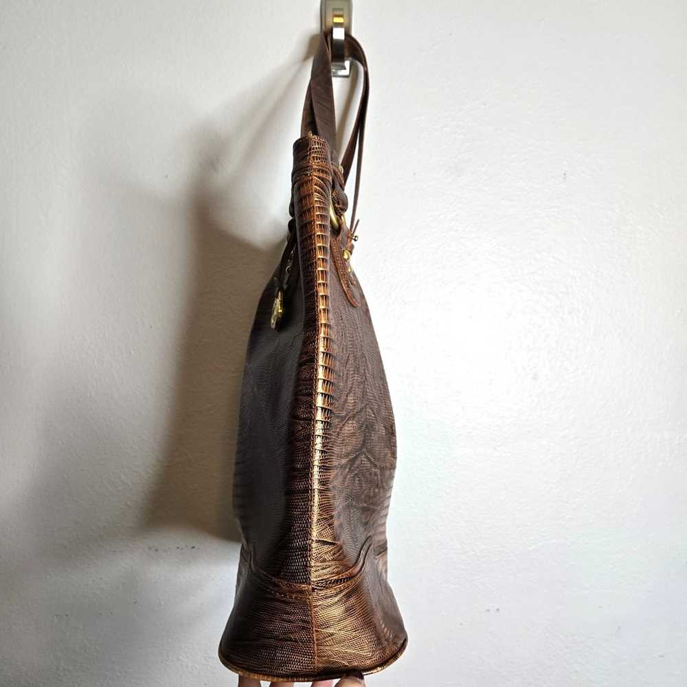 Vintage Brahmin Brown Croc Embossed Leather Tote … - image 6