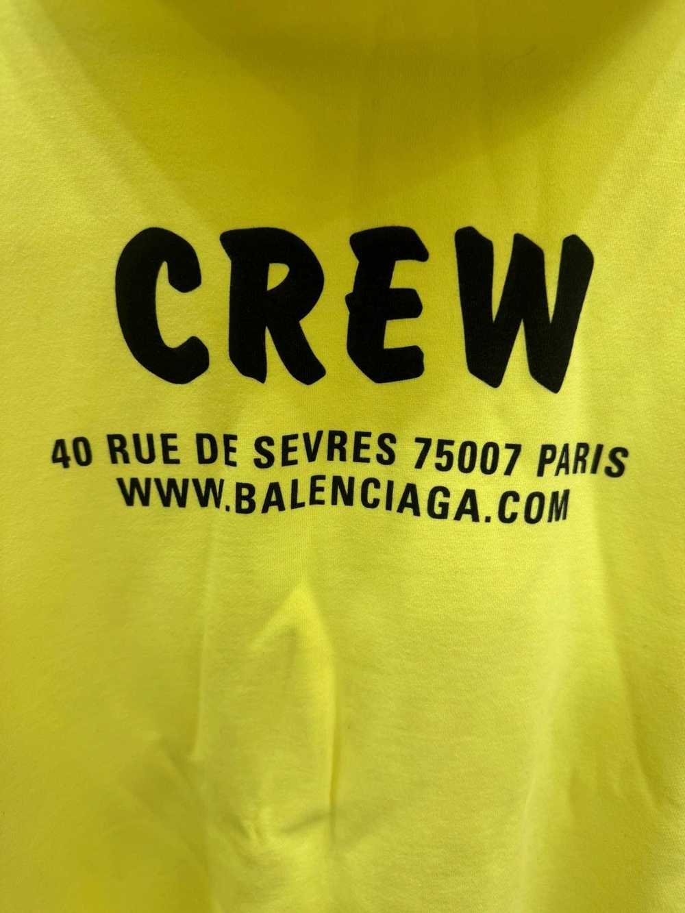 Balenciaga Balenciaga fluorescent yellow crew hoo… - image 4