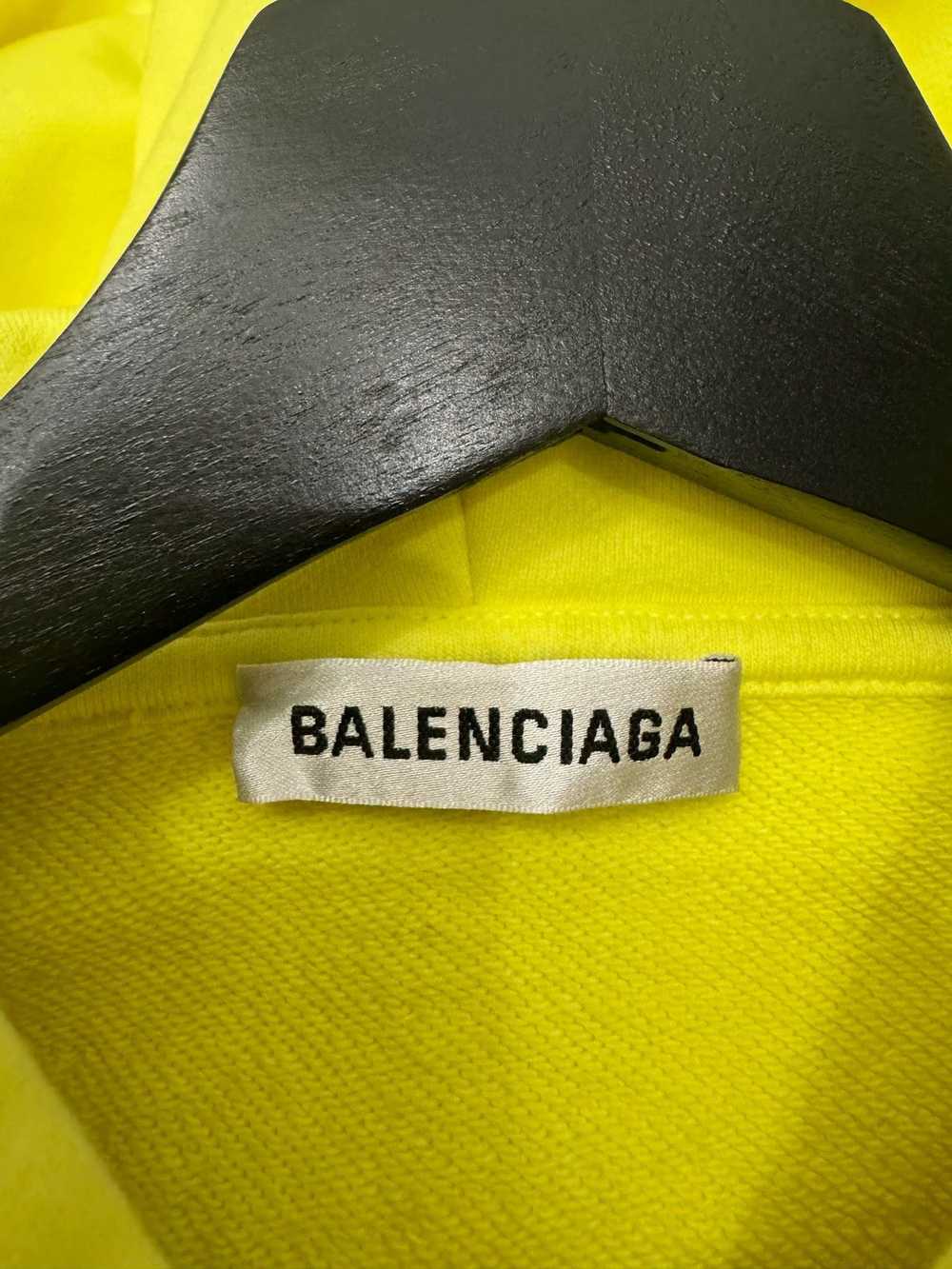 Balenciaga Balenciaga fluorescent yellow crew hoo… - image 5