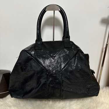 YSL BLACK Patent leather tote GUC