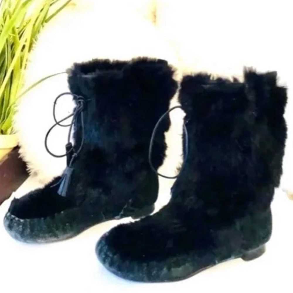 Nine West “Wyomer” Moccasin Boots Black Faux Fur … - image 3