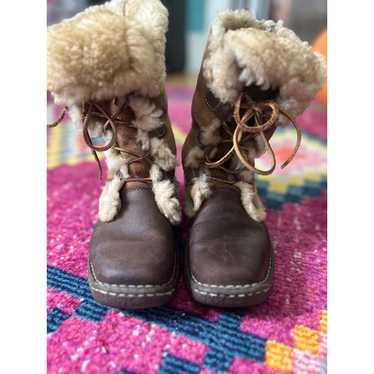 Shearling-Lined Leather Winter Boots - image 1