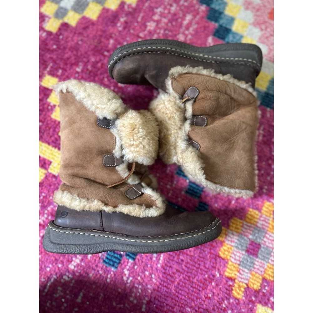 Shearling-Lined Leather Winter Boots - image 3