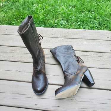 Vintage 90s y2k Bratz Brown Vegan Leather Chunky … - image 1