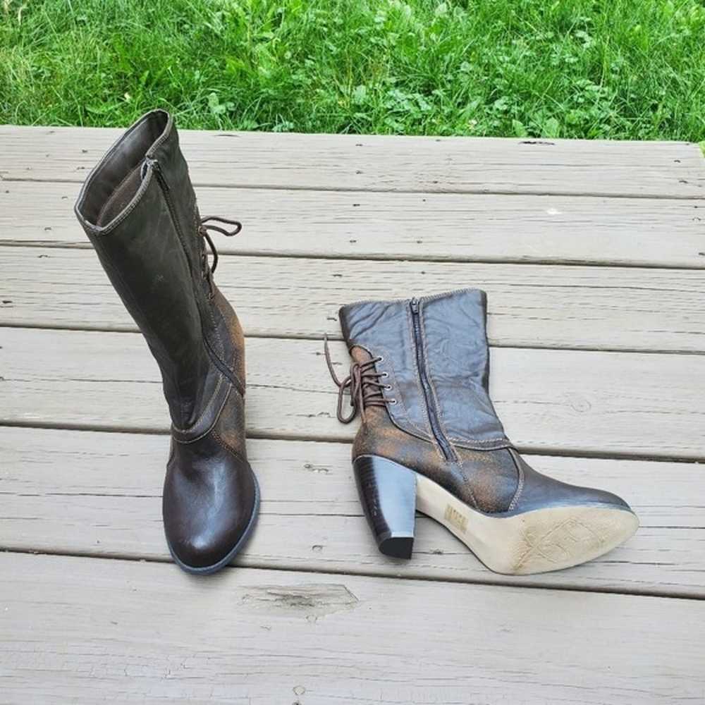 Vintage 90s y2k Bratz Brown Vegan Leather Chunky … - image 5