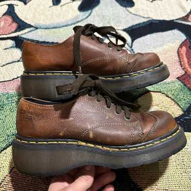 Vintage Dr Martens AirWair 8651 Brown Leather Oxford 90’s Chunky selling Platform Shoes