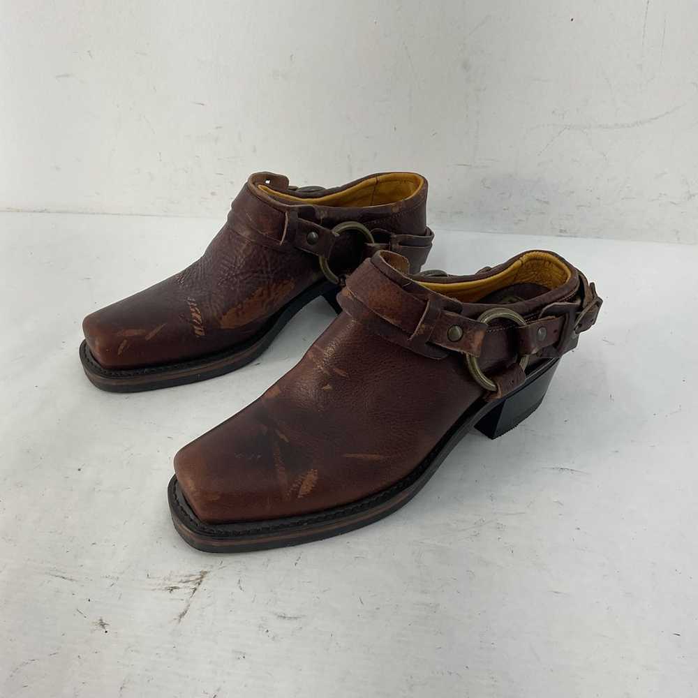 Vintage USA FRYE Women's Studded Mule Harness Bro… - image 2