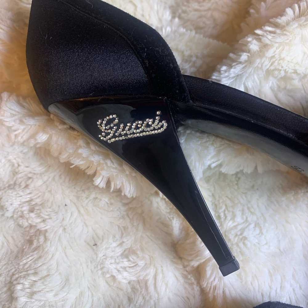 “VINTAGE” Gucci black Heels w/ Diamond “Gucci”des… - image 1