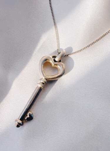 sterling silver 925 key to my heart necklace