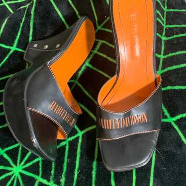 VTG chunky Harley Davidson heels