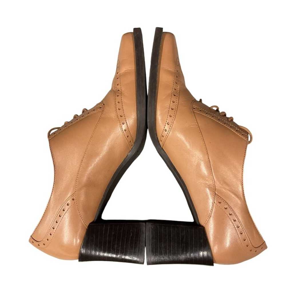 Nine West Tan Leather Oxford Heels Vintage Inspir… - image 5