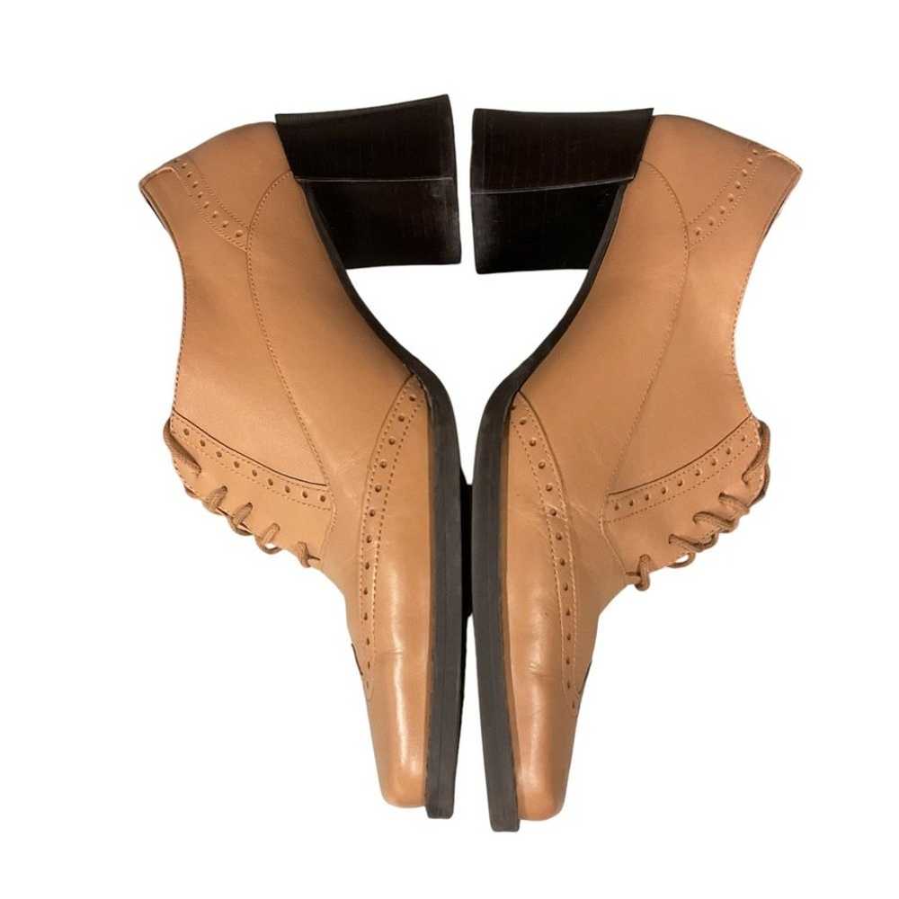 Nine West Tan Leather Oxford Heels Vintage Inspir… - image 6