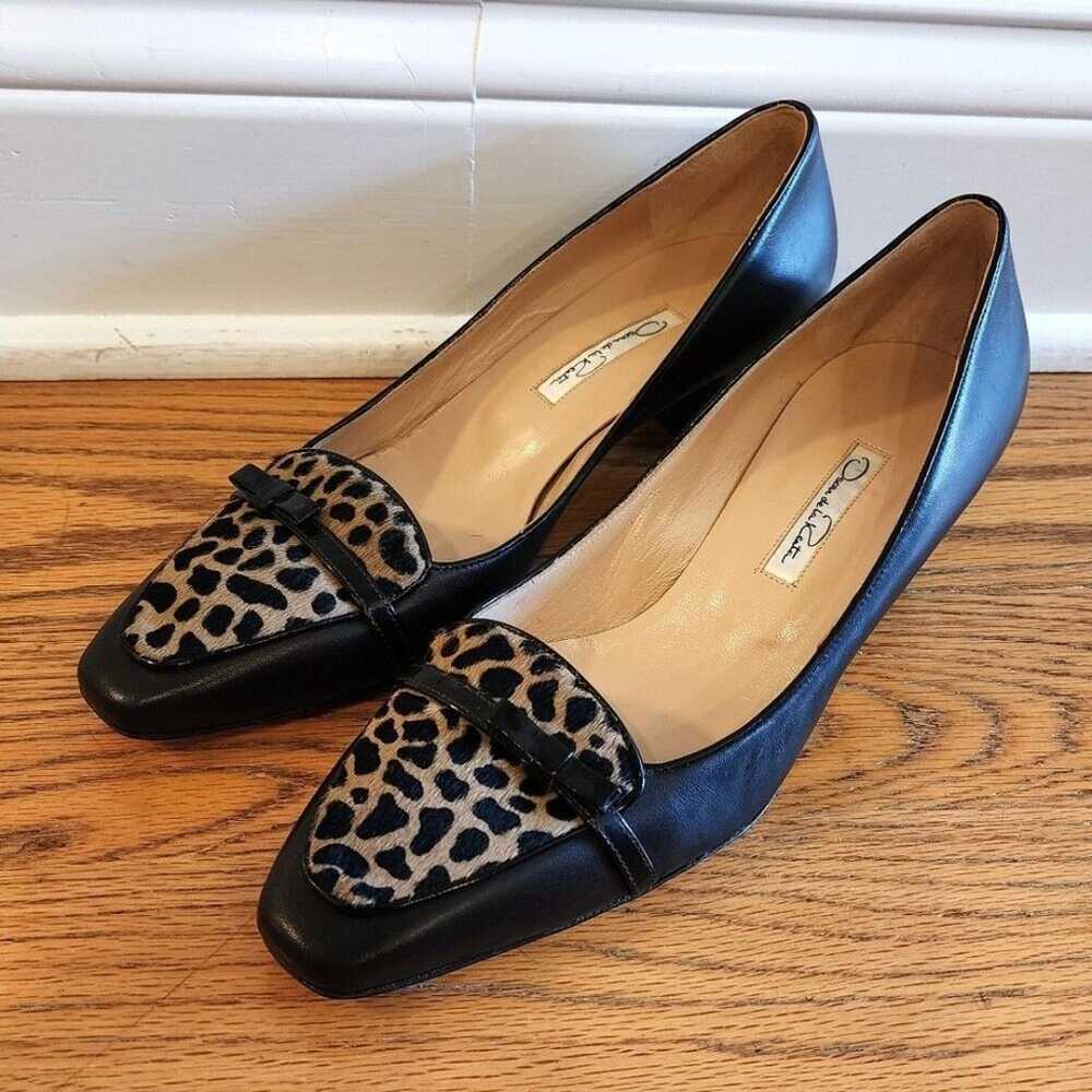 Vintage Oscar de la Renta Leopard Print Block Hee… - image 11