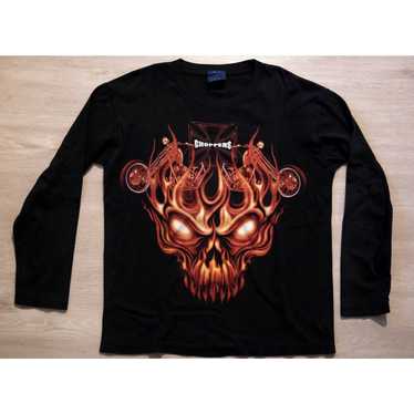 Other Vintage 1990s Choppers Flame Skull Shirt Un… - image 1