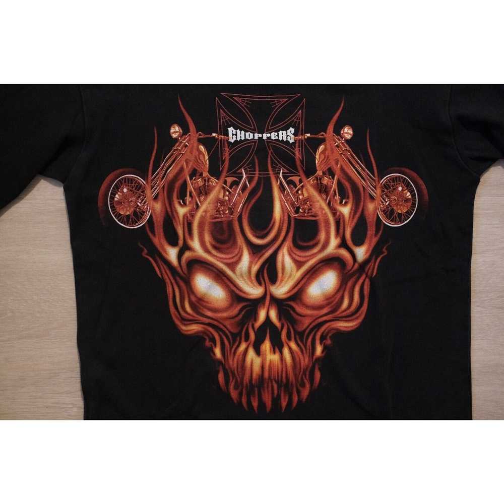 Other Vintage 1990s Choppers Flame Skull Shirt Un… - image 2