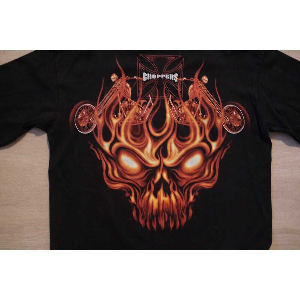 Other Vintage 1990s Choppers Flame Skull Shirt Un… - image 8