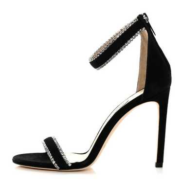 JIMMY CHOO Suede Jewel Dochas 100 Open Toe Sandal… - image 1