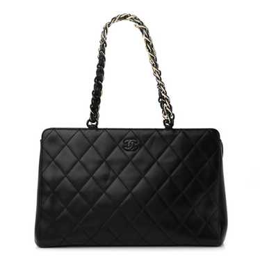 CHANEL Lambskin Bekko Chain Large Shoulder Bag Bl… - image 1