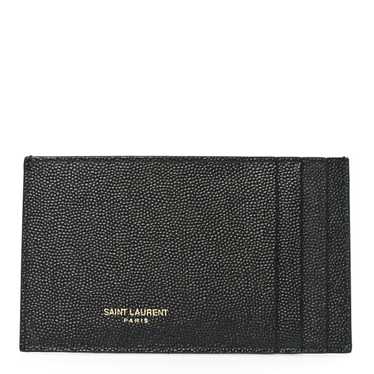 SAINT LAURENT Grain De Poudre Calfskin Uptown Card