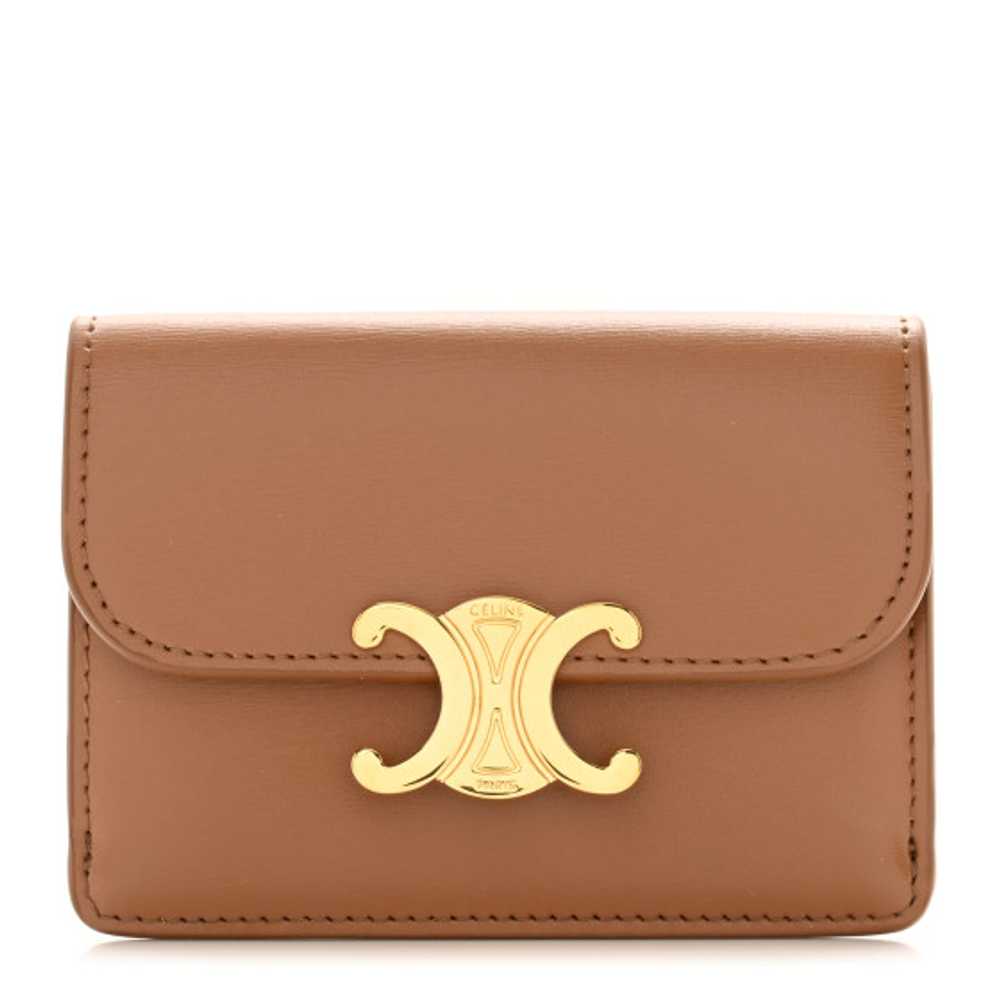 CELINE Shiny Calfskin Triomphe Flap Card Holder B… - image 1