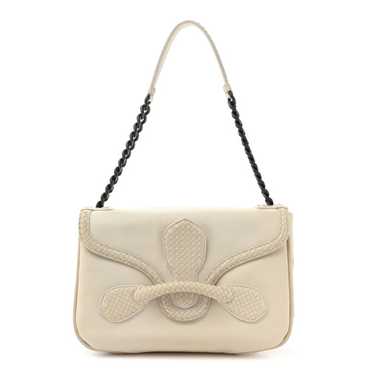 BOTTEGA VENETA Intrecciato Rialto Shoulder Bag Whi