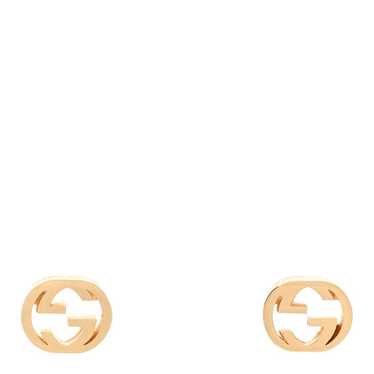 GUCCI 18K Yellow Gold Interlocking G Stud Earrings