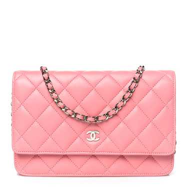 CHANEL Lambskin Quilted Wallet On Chain WOC Pink - image 1