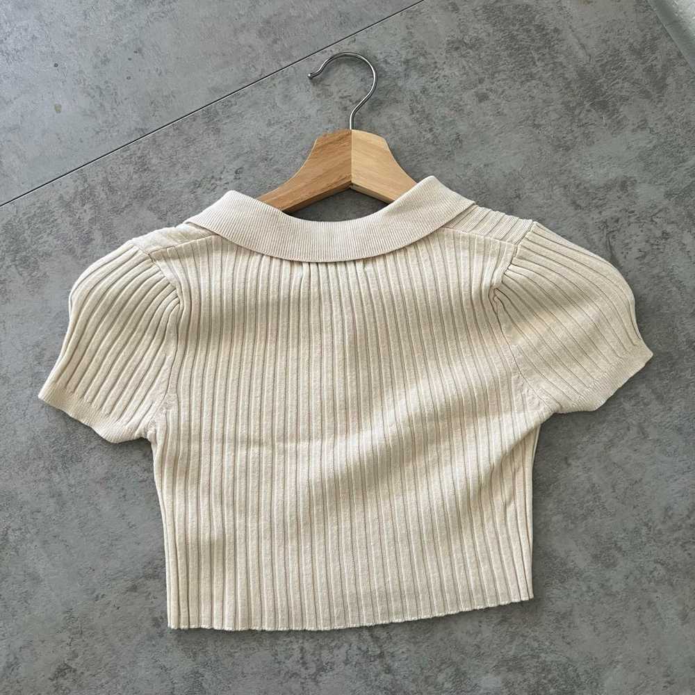 Cream Urban Outfitters Ribbed Short Sleeve Baby T… - image 3